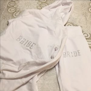 White hooded bride set